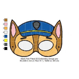 Mask Paw Patrol 02 Embroidery Design